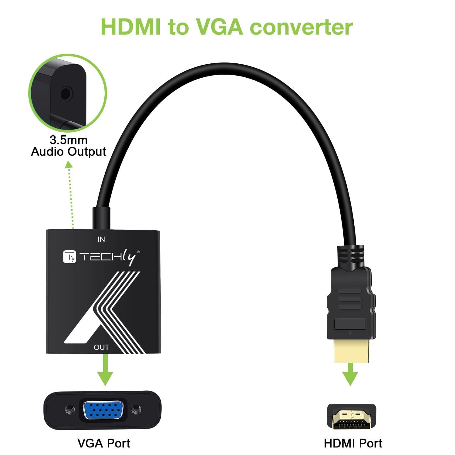 Cavo Convertitore Adattatore da HDMI&trade a VGA 1920x1200 a 60Hz con Audio 3.5'' in  Scontolo.net - Potenza, commercioVirtuoso.it