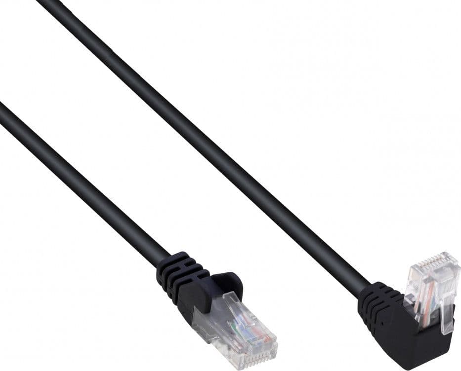 Cavo di Rete Patch Connettore Angolato 90&deg CCA Cat. 5E UTP 2m Nero in Cavi Ethernet Scontolo.net - Potenza, commercioVirtuoso.it