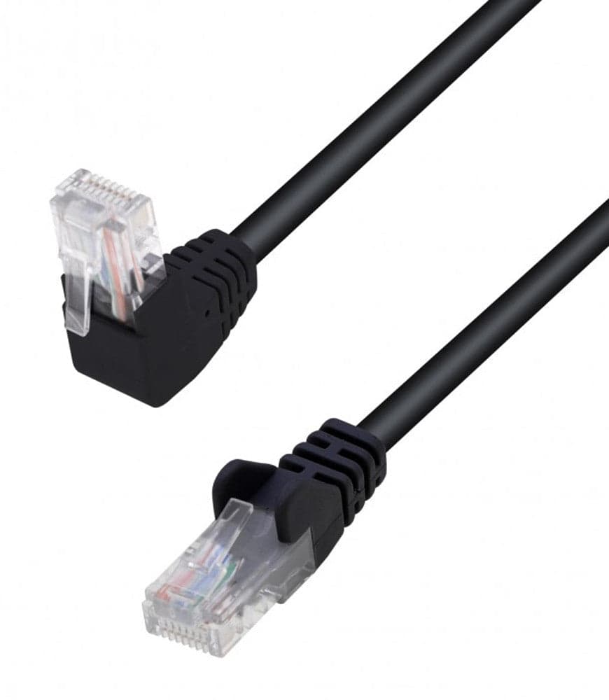 Cavo di Rete Patch Connettore Angolato 90&deg CCA Cat. 5E UTP 2m Nero in Cavi Ethernet Scontolo.net - Potenza, commercioVirtuoso.it
