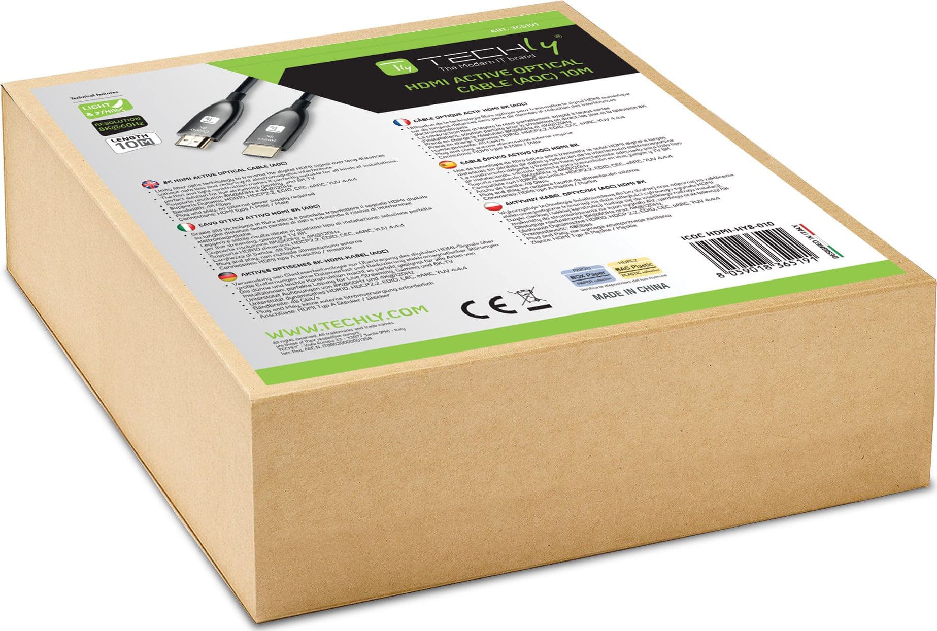 Cavo Ottico Attivo HDMI&trade 2.1 Active Optical Cable 8K 48Gbps eARC HDMI&trade A/A M/M 10m in Cavi HDMI Scontolo.net - Potenza, commercioVirtuoso.it