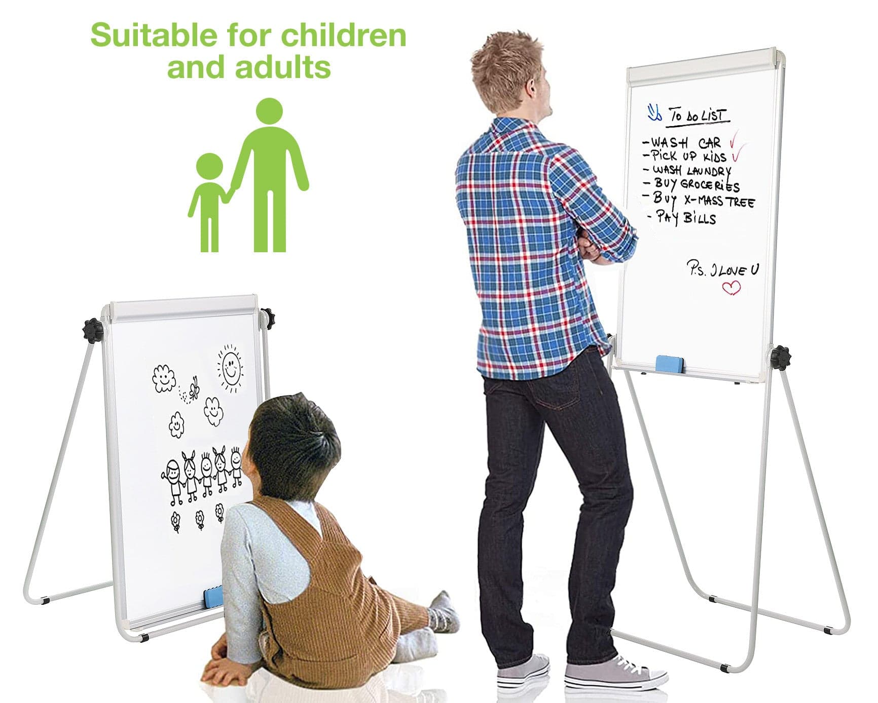 Lavagna Magnetica Bifacciale Flipchart Portatile 70x100 cm con Supporto in Lavagne a fogli mobili Scontolo.net - Potenza, commercioVirtuoso.it