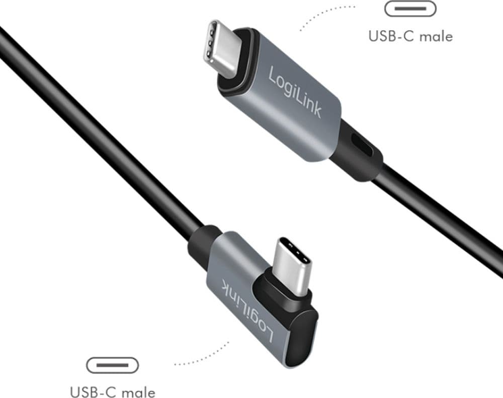 Cavo HighSpeed E-mark PD USB-C&trade Maschio Angolato/USB-C&trade Maschio Dritto 2m Nero in  Scontolo.net - Potenza, commercioVirtuoso.it