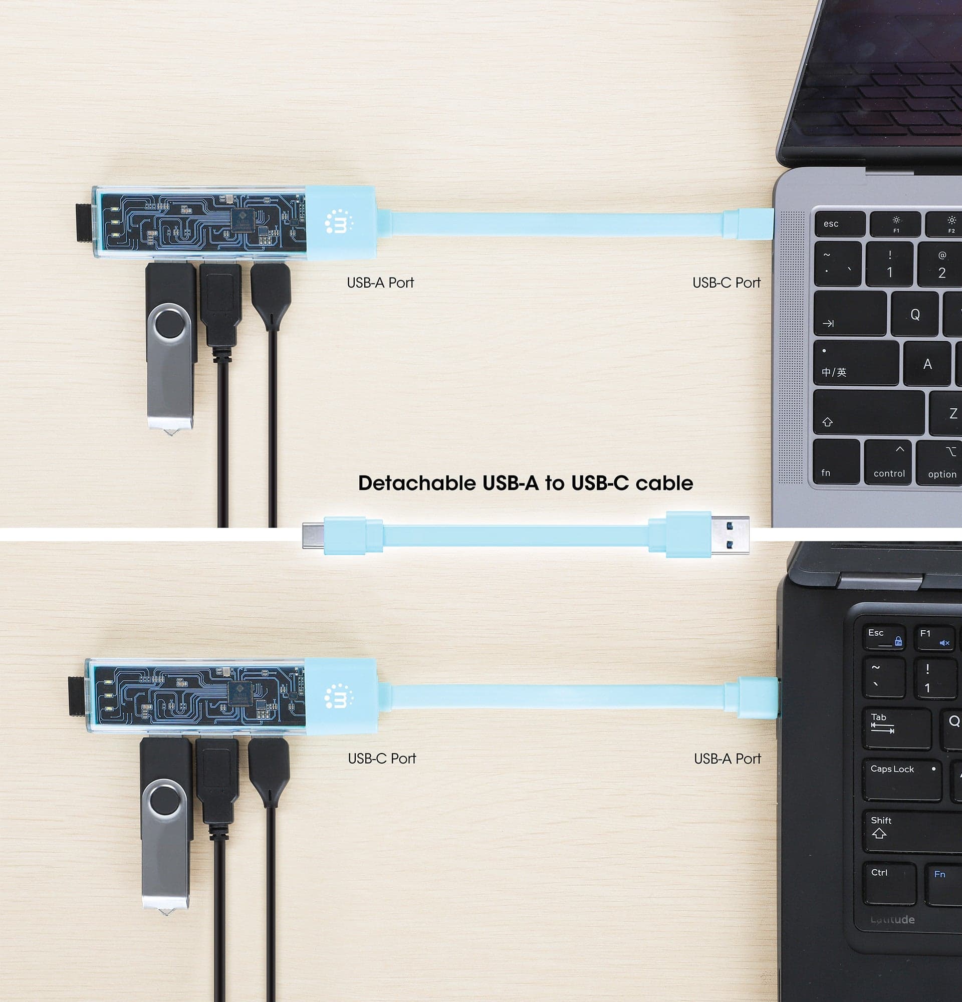 Hub Combo USB 3.0 USB-C&trade e USB-A 4 Porte Verde Trasparente in  Scontolo.net - Potenza, commercioVirtuoso.it