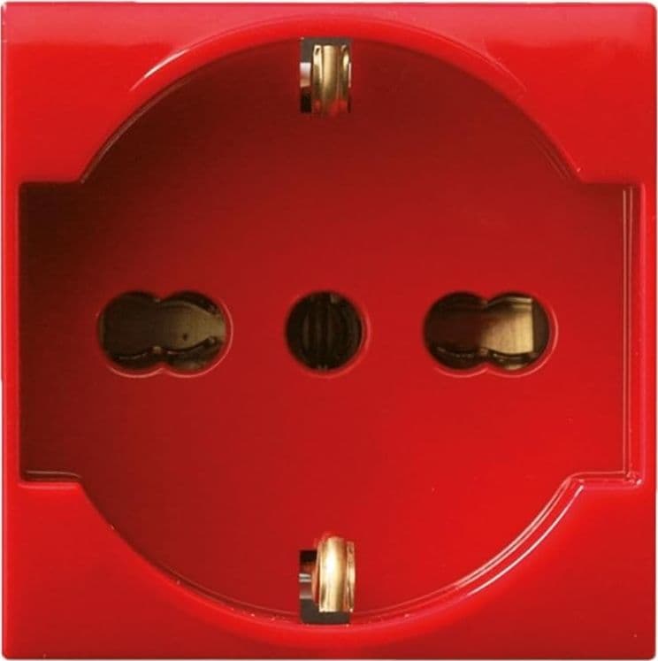 Presa Schuko Bipasso 2P+T 16A 250V S44 Rosso Lucido, 442090/15TSR in Prese a muro Scontolo.net - Potenza, commercioVirtuoso.it
