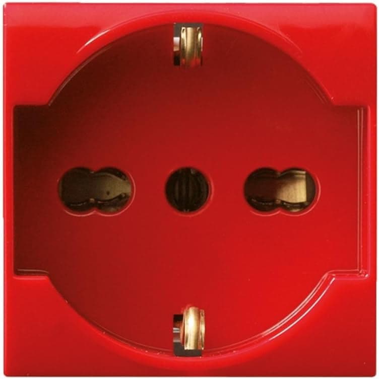 Presa Schuko Bipasso 2P+T 16A 250V S44 Rosso Lucido, 442090/15TSR in Prese a muro Scontolo.net - Potenza, commercioVirtuoso.it