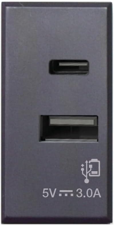 Tekla S44 Caricatore USB-A e USB-C&trade 3A 230V Grigio Opaco, 445082USBAC in Caricabatterie da muro Scontolo.net - Potenza, commercioVirtuoso.it