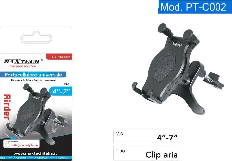 PORTACELLULARE DA AUTO A PINZA IN PVC SMARTPHONE TABLET NAVIGATORE PT-C002 in Alloggiamenti Trade Shop italia - Napoli, commercioVirtuoso.it