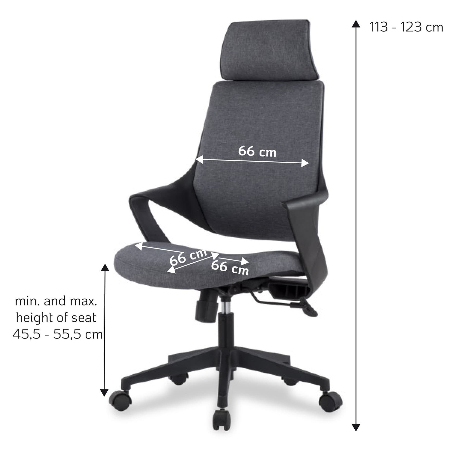 Sedia per Ufficio con Schienale Alto Design Moderno Grigio in Sedie da scrivania Scontolo.net - Potenza, commercioVirtuoso.it