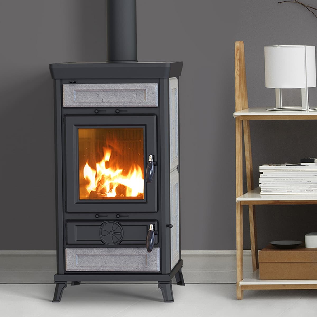 Thermorossi Stufa a Legna Ilaria Evo5 Stone 12,3 kW in Forni caminetto Masterbrico - Longobardi, commercioVirtuoso.it