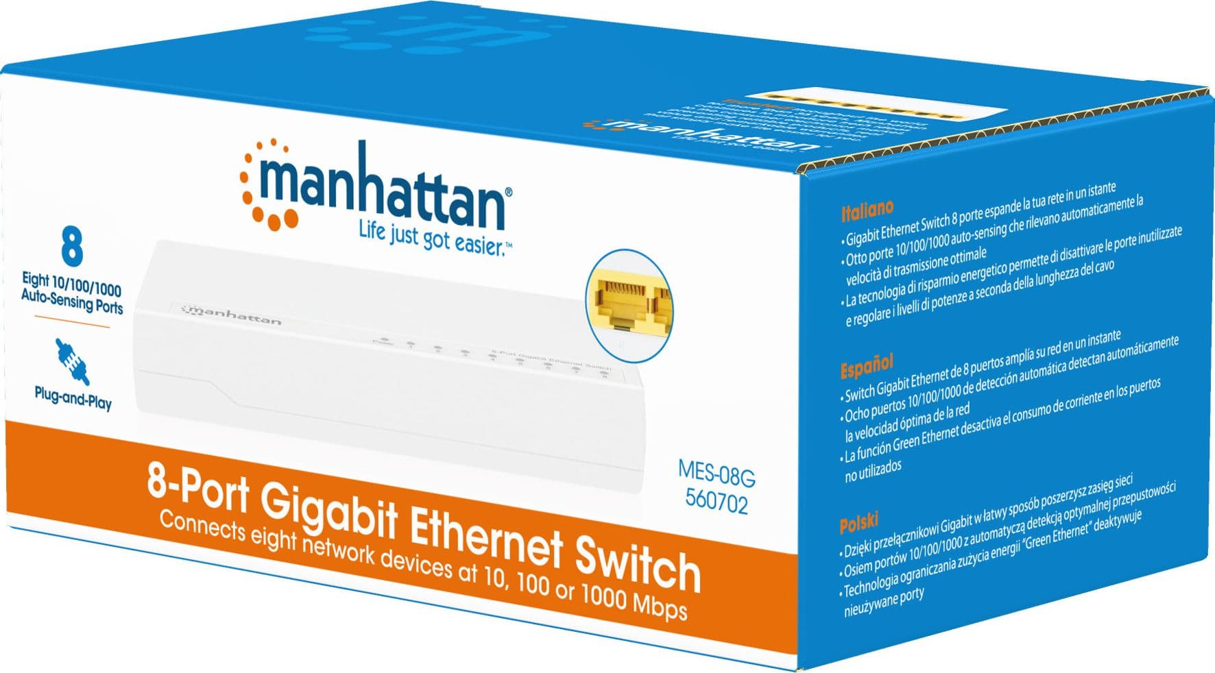 Ethernet Switch Gigabit 8 porte Desktop in  Scontolo.net - Potenza, commercioVirtuoso.it