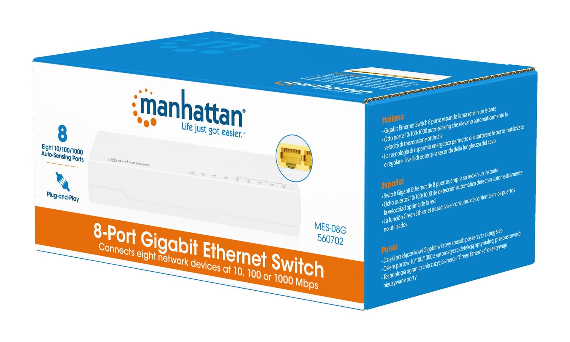 Ethernet Switch Gigabit 8 porte Desktop in  Scontolo.net - Potenza, commercioVirtuoso.it