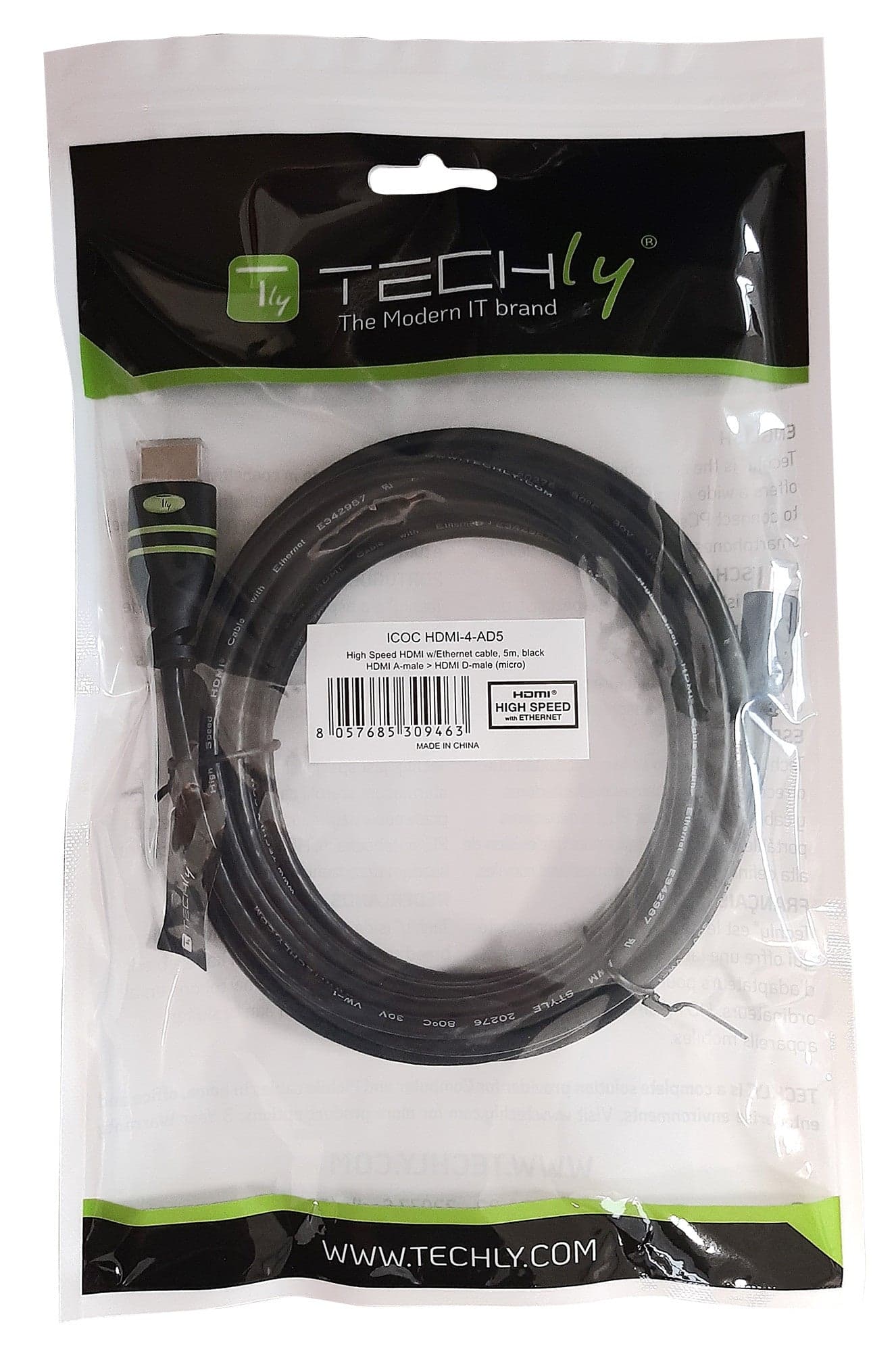 Cavo HDMI&trade Highspeed con Ethernet Channel 1.4 A M/ Micro D M, 2 m in Cavi HDMI Scontolo.net - Potenza, commercioVirtuoso.it
