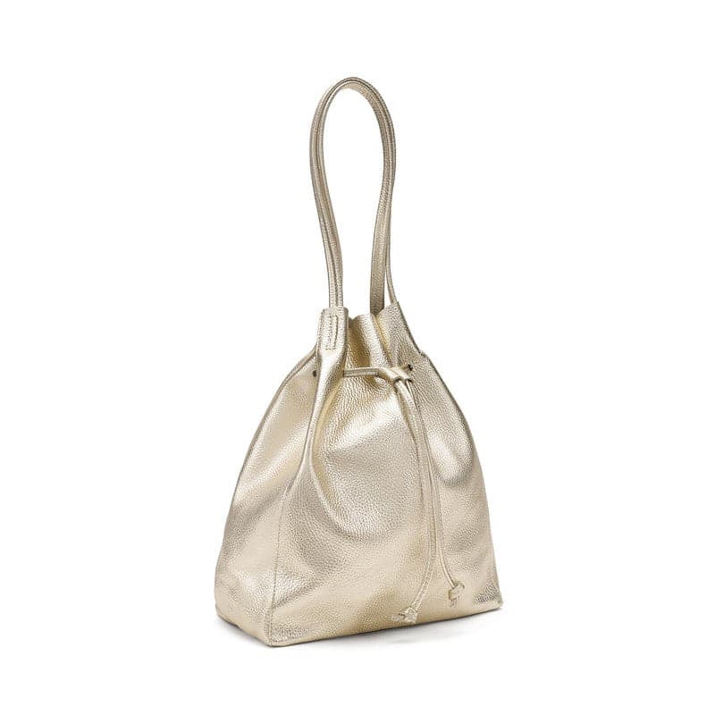 Frau borsa a secchiello in pelle laminato platino B363 in Borse a tracolla Teresi Calzature - Marsala, commercioVirtuoso.it