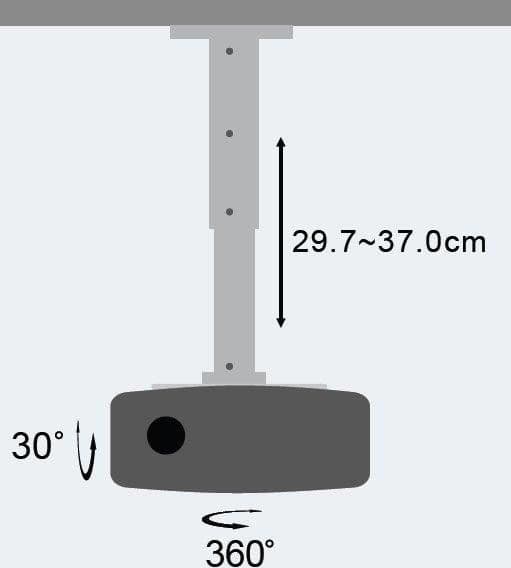 Supporto a Soffitto per Proiettori Estensione 30-37 cm Silver in Supporti per proiettori Scontolo.net - Potenza, commercioVirtuoso.it