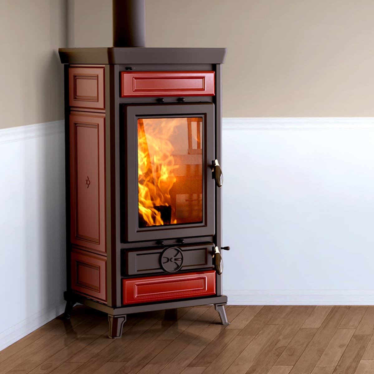 Thermorossi Stufa a Legna Vittoria Evo5 Maiolica 13,2 kW in Forni caminetto Masterbrico - Longobardi, commercioVirtuoso.it