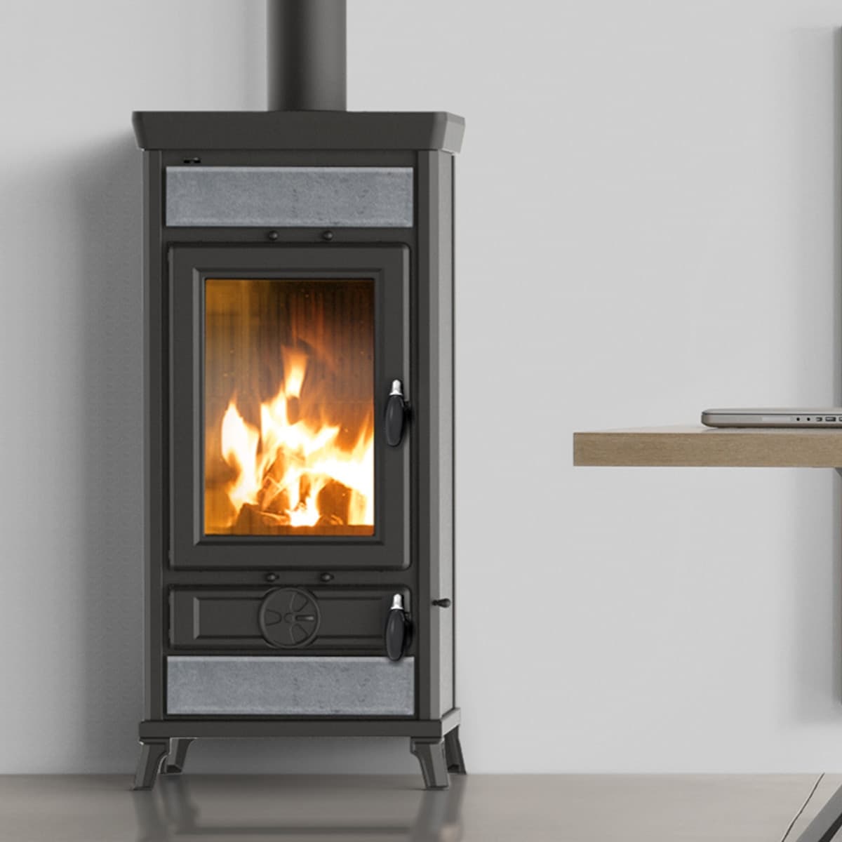 Thermorossi Stufa a Legna Vittoria Evo5 Stone 13,2 kW in Forni caminetto Masterbrico - Longobardi, commercioVirtuoso.it