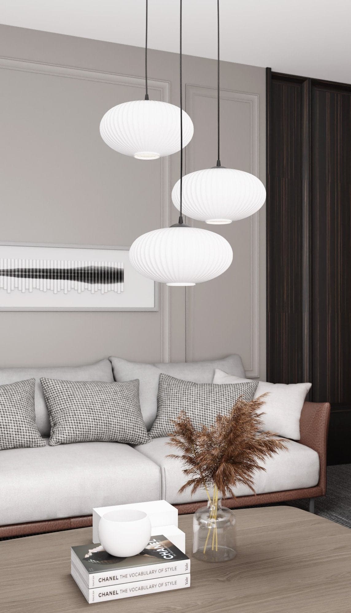Lampadario 3 Luci Coco Base Tonda In Acciaio Nero Paralume Plissettato Bianco in Lampade a sospensione LuceArt - Montecorvino Pugliano, commercioVirtuoso.it
