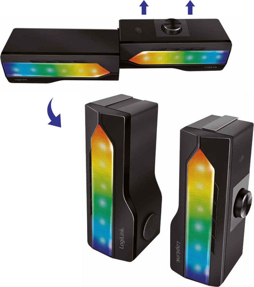 2 in 1 Gaming Sound System Soundbar e Speakers Bluetooth v5.0 Illuminazione RGB in Soundbar Scontolo.net - Potenza, commercioVirtuoso.it
