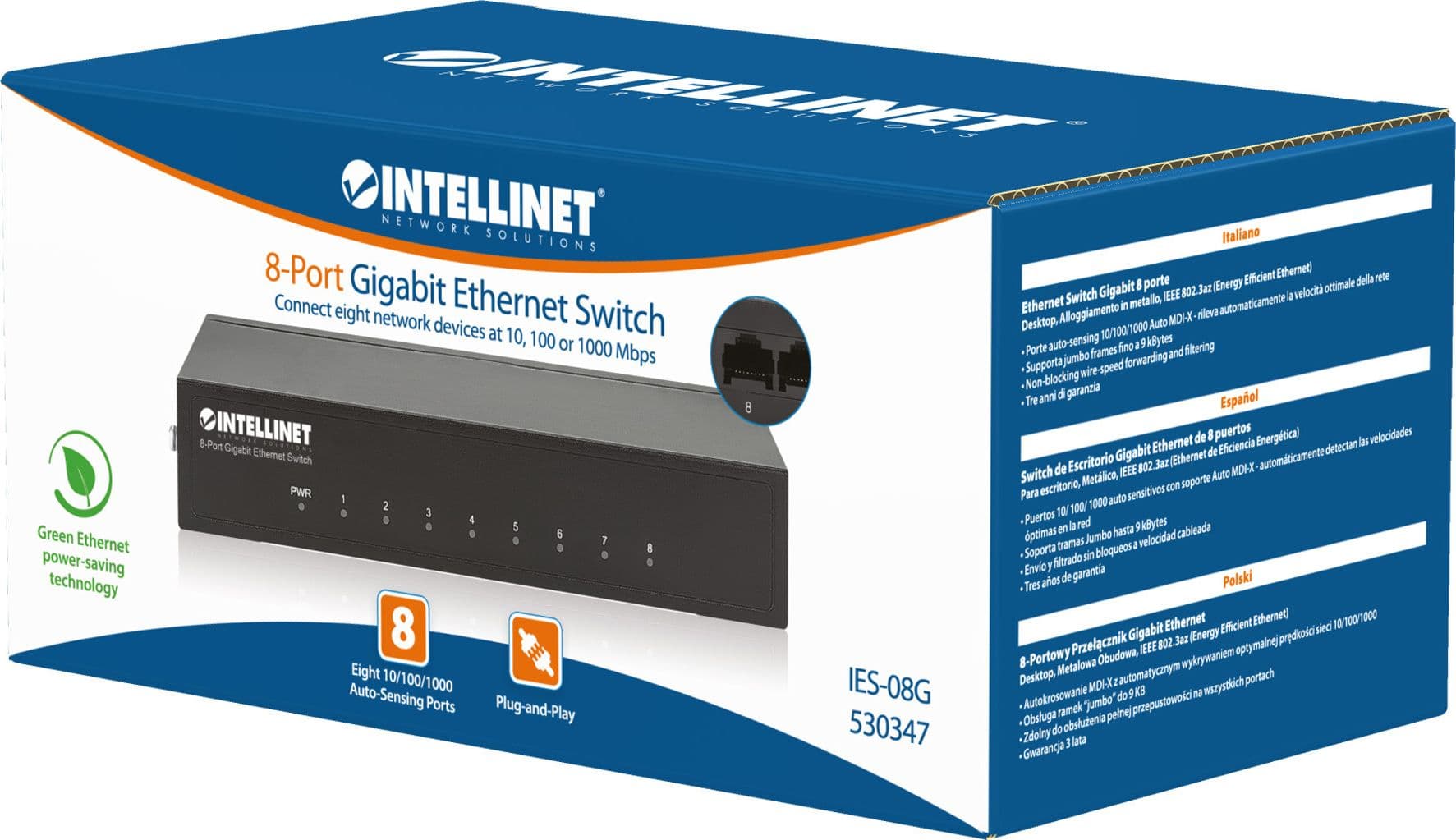 Ethernet Switch Gigabit con 8 porte Desktop in  Scontolo.net - Potenza, commercioVirtuoso.it