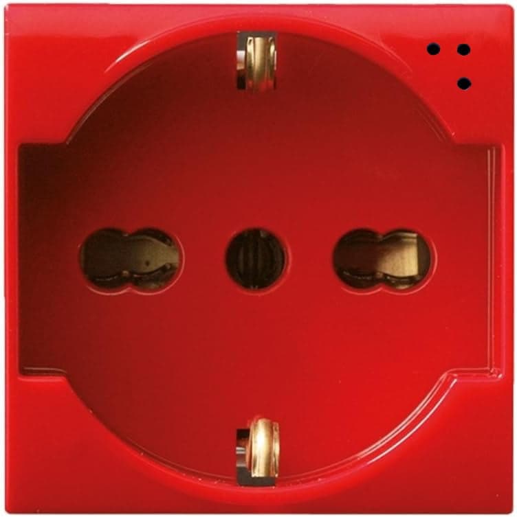 Presa Schuko Bipasso 2P+T 16A 250V S44 Rosso Lucido, 442090/15TSR in Prese a muro Scontolo.net - Potenza, commercioVirtuoso.it