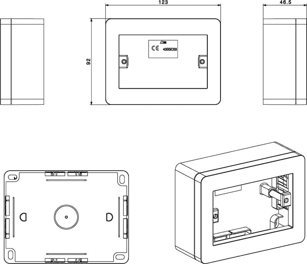 Scatola Universale IP40 per Minicanali 3 Moduli Bianco