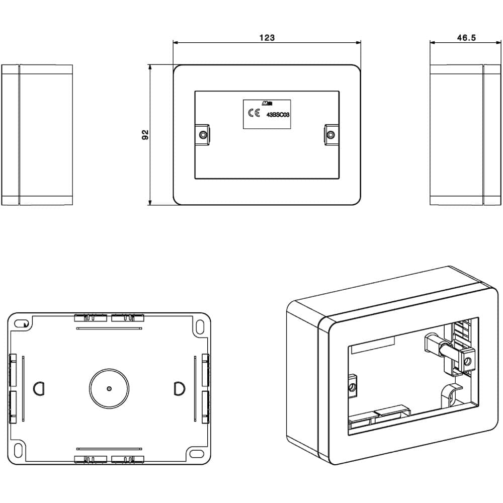 Scatola Universale IP40 per Minicanali 3 Moduli Bianco