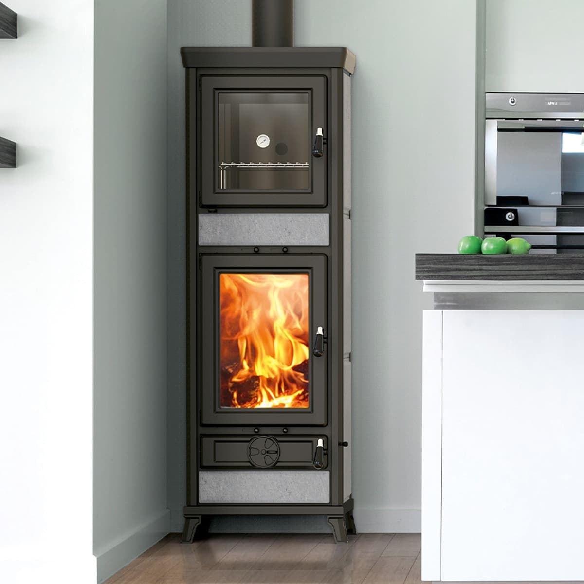 Thermorossi Termostufa a Legna Anna Evo5 Stone 13,8 kW in Forni caminetto Masterbrico - Longobardi, commercioVirtuoso.it
