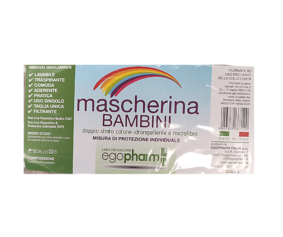 Mascherina in cotone baby2 1 pezzo in Mascherine in tessuto Clubfarma - Melilli, commercioVirtuoso.it