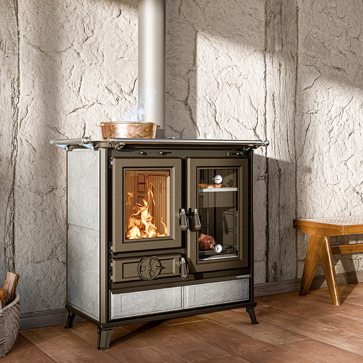 Thermorossi Cucina a Legna Melissa Evo Stone 8,2 kW in Bracieri Masterbrico - Longobardi, commercioVirtuoso.it