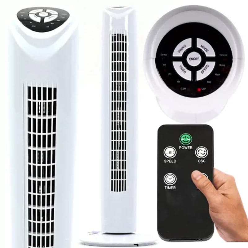 Ventilatore a Torre 80 cm silenzioso Oscillante 3 Velocità 45W con Telecomando in Ventilatori a torre Esplodia - Napoli, commercioVirtuoso.it
