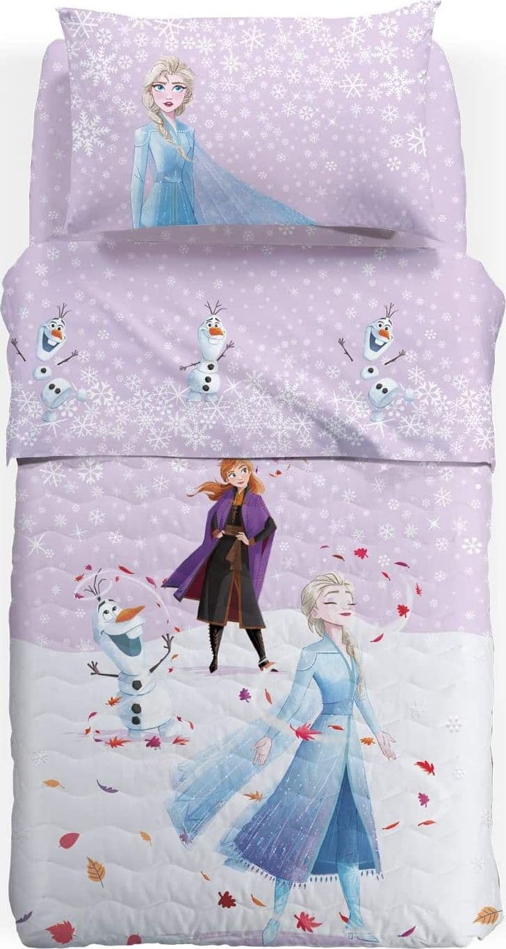 CALEFFI TRAPUNTINO COPRILETTO TRAPUNTATO 1 PIAZZA FROZEN MAGICA COTONE DISNEY - 2