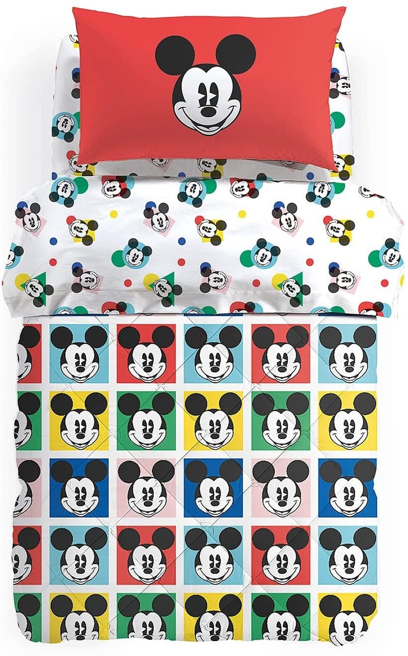 CALEFFI TRAPUNTA 1 PIAZZA LETTO SINGOLO MICKEY COLORS DISNEY