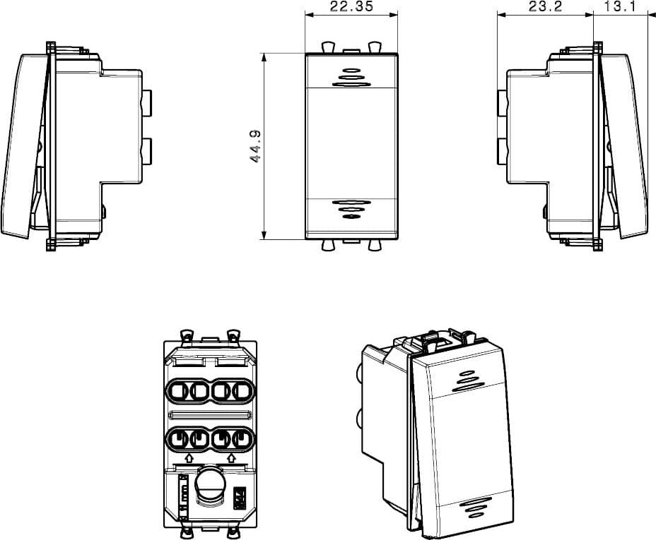 Domus S44 Invertitore 1P 16AX illuminabile Bianco Lucido