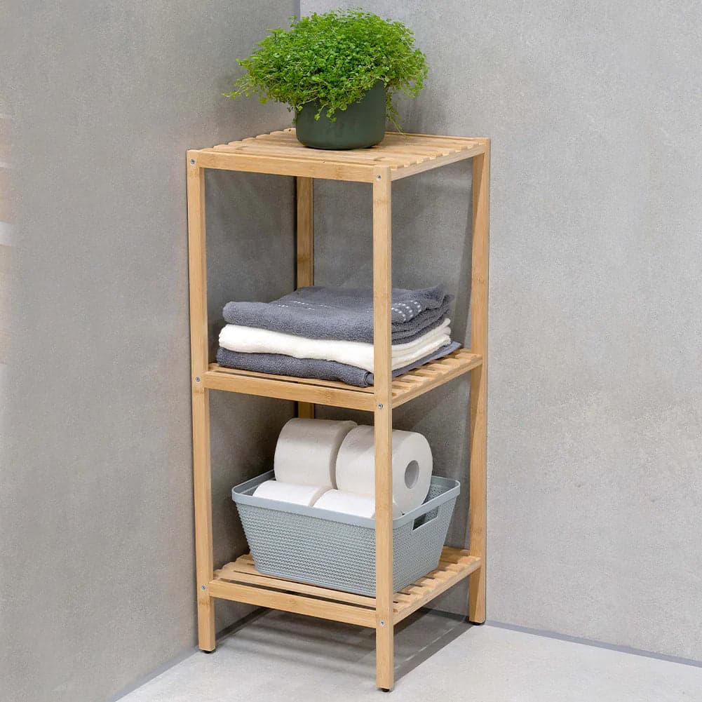 Scaffale a Colonna da Bagno 3 Ripiani Legno Bambù Organizer 33x32x77.5cm in Mobili a colonna Danyx - Casoria, commercioVirtuoso.it