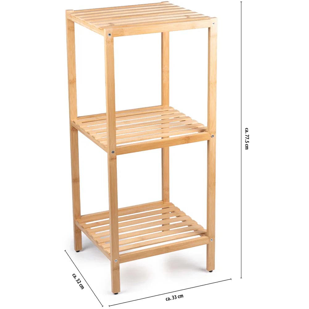 Scaffale a Colonna da Bagno 3 Ripiani Legno Bambù Organizer 33x32x77.5cm in Mobili a colonna Danyx - Casoria, commercioVirtuoso.it