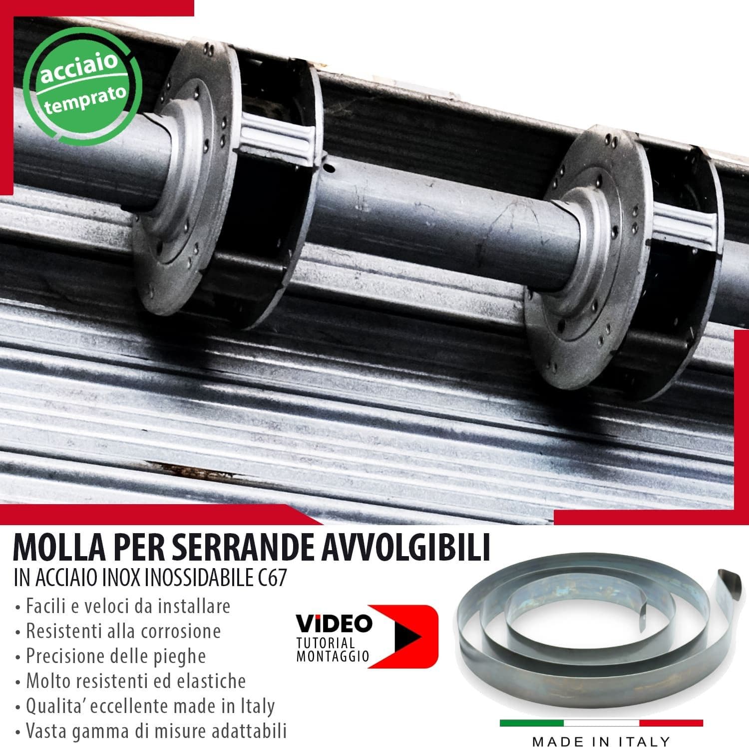 Molla per Serranda Avvolgibile in Acciaio Temprato C67 - Saracinesca Garage di alta qualità in Attrezzi per inserimento ed estrazione cavi Masterbrico - Longobardi, commercioVirtuoso.it