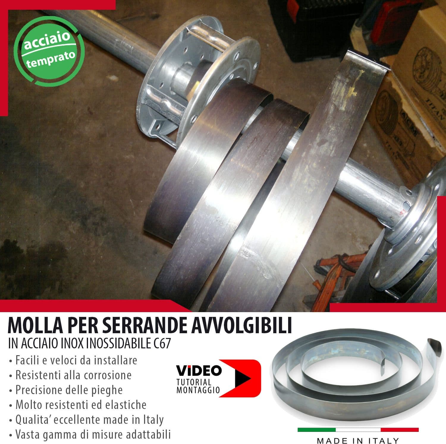 Molla per Serranda Avvolgibile in Acciaio Temprato C67 - Saracinesca Garage di alta qualità in Attrezzi per inserimento ed estrazione cavi Masterbrico - Longobardi, commercioVirtuoso.it