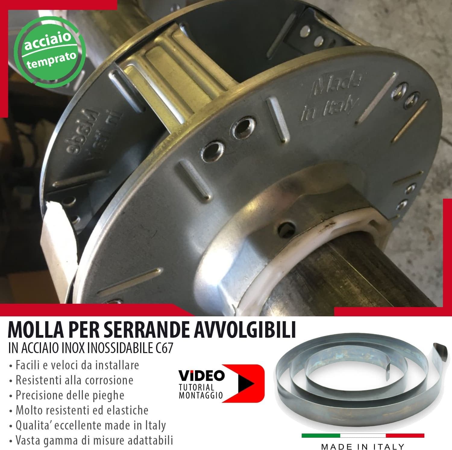 Molla per Serranda Avvolgibile in Acciaio Temprato C67 - Saracinesca Garage di alta qualità in Attrezzi per inserimento ed estrazione cavi Masterbrico - Longobardi, commercioVirtuoso.it