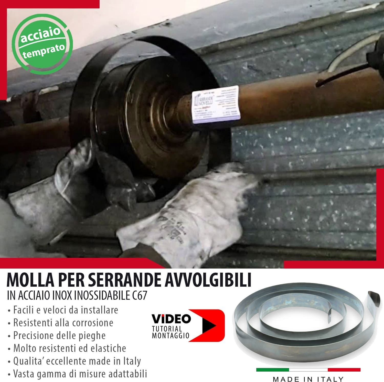 Molla per Serranda Avvolgibile in Acciaio Temprato C67 - Saracinesca Garage di alta qualità in Attrezzi per inserimento ed estrazione cavi Masterbrico - Longobardi, commercioVirtuoso.it