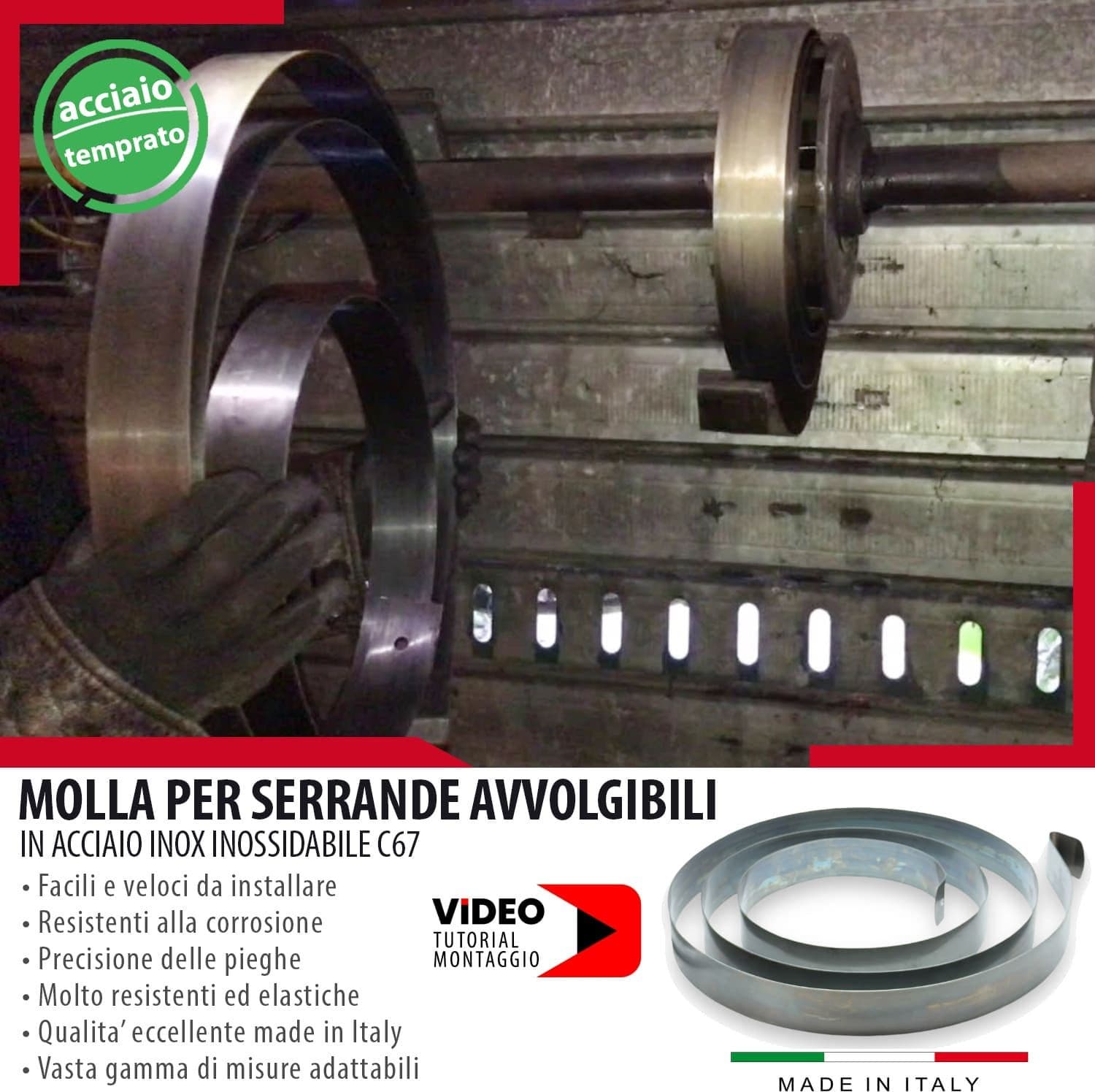 Molla per Serranda Avvolgibile in Acciaio Temprato C67 - Saracinesca Garage di alta qualità in Attrezzi per inserimento ed estrazione cavi Masterbrico - Longobardi, commercioVirtuoso.it