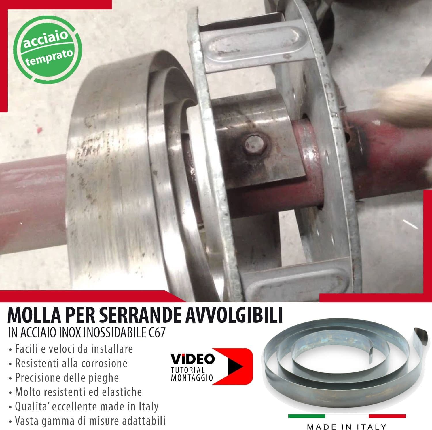 Molla per Serranda Avvolgibile in Acciaio Temprato C67 - Saracinesca Garage di alta qualità in Attrezzi per inserimento ed estrazione cavi Masterbrico - Longobardi, commercioVirtuoso.it