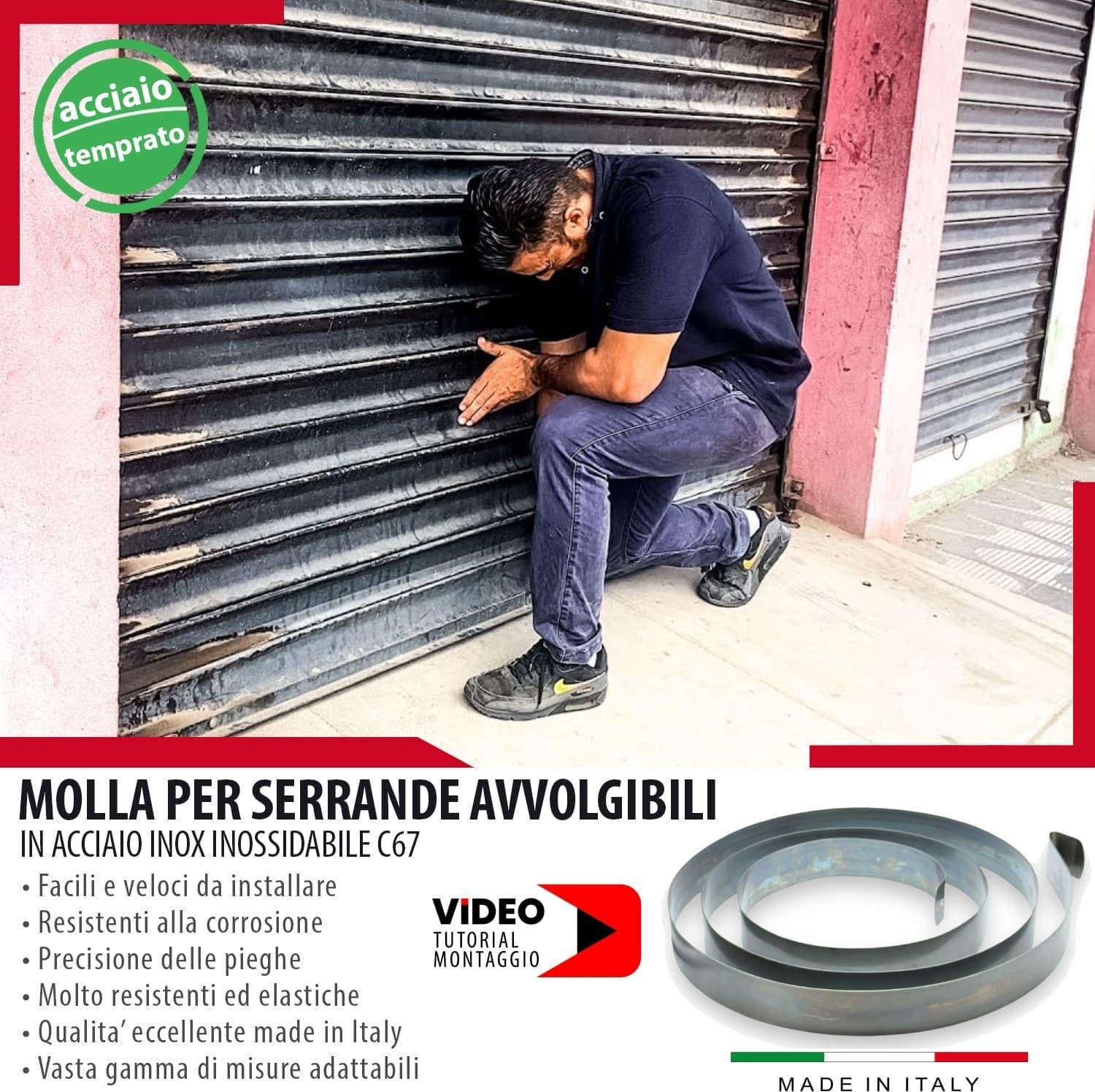 Molla per Serranda Avvolgibile in Acciaio Temprato C67 - Saracinesca Garage di alta qualità in Attrezzi per inserimento ed estrazione cavi Masterbrico - Longobardi, commercioVirtuoso.it