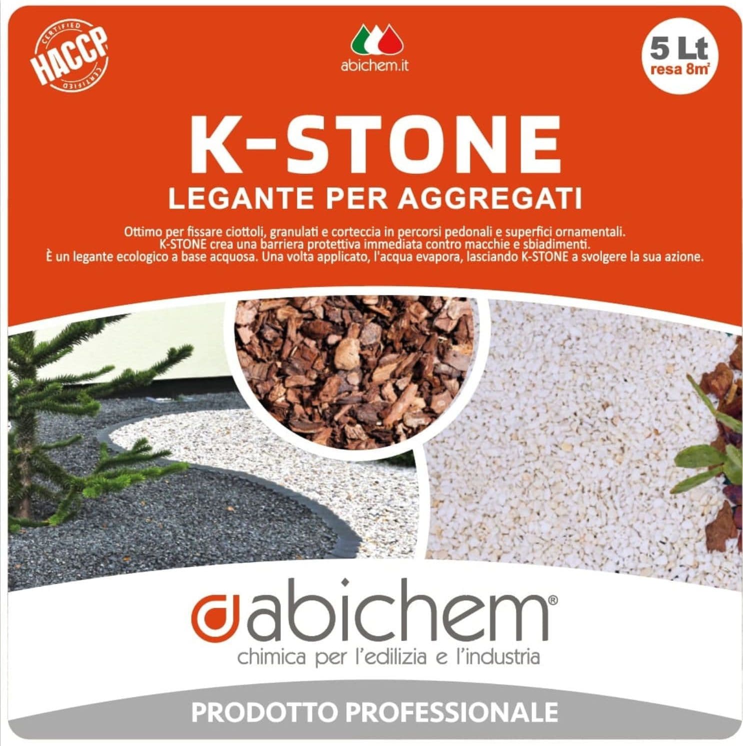 Stabilizzatore Ghiaia Giardino - Legante Per Sassi Bianchi Ciottoli Corteccia 5L in Pacciami Masterbrico - Longobardi, commercioVirtuoso.it