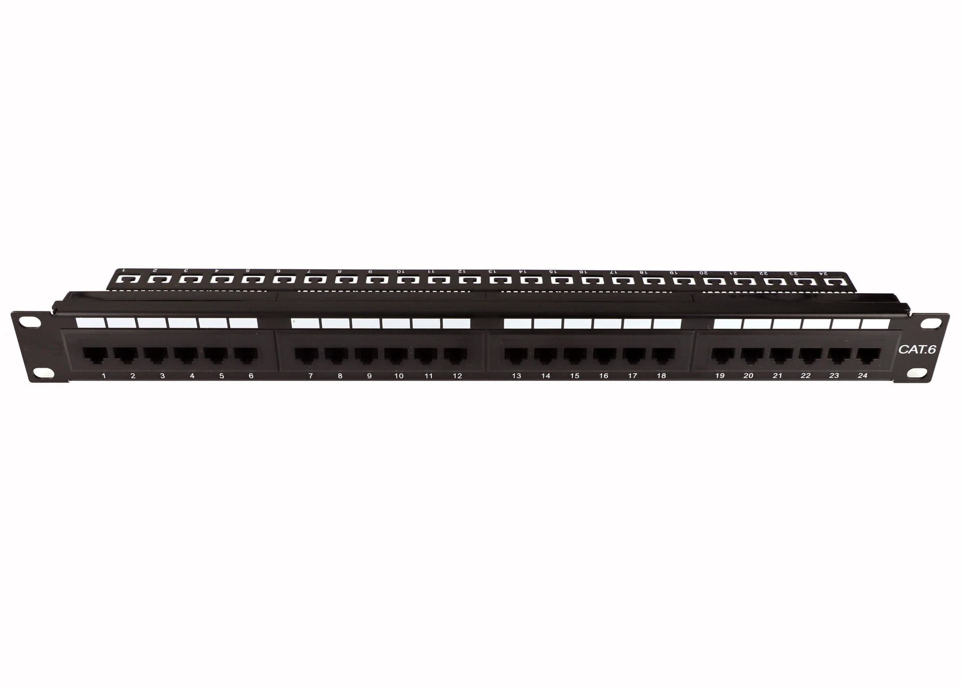 Pannello Patch UTP 24 Posti Cat.6 1U con barra gestione cavi removibile Nero in Cavi Ethernet Scontolo.net - Potenza, commercioVirtuoso.it