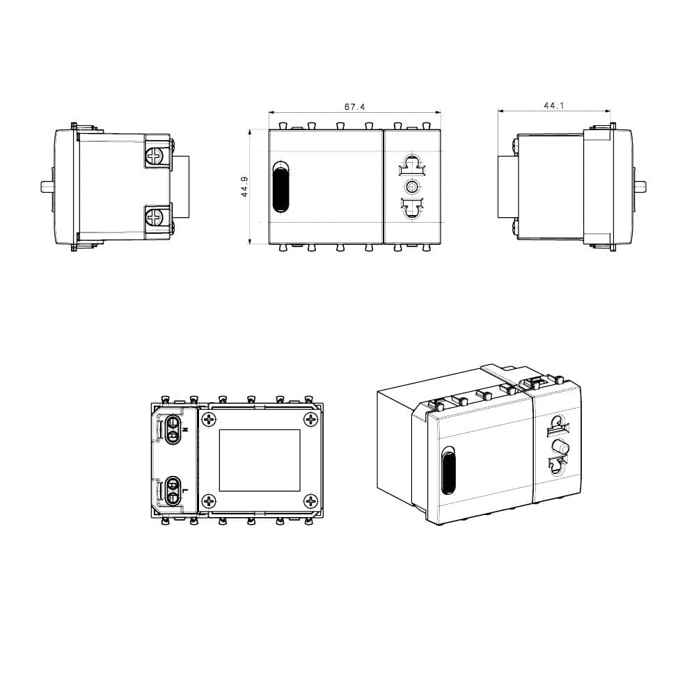 Domus S44 Presa Rasoi Euroamericana 230V 20VA Bianco Lucido in Registri griglie e sfiatatoi Scontolo.net - Potenza, commercioVirtuoso.it