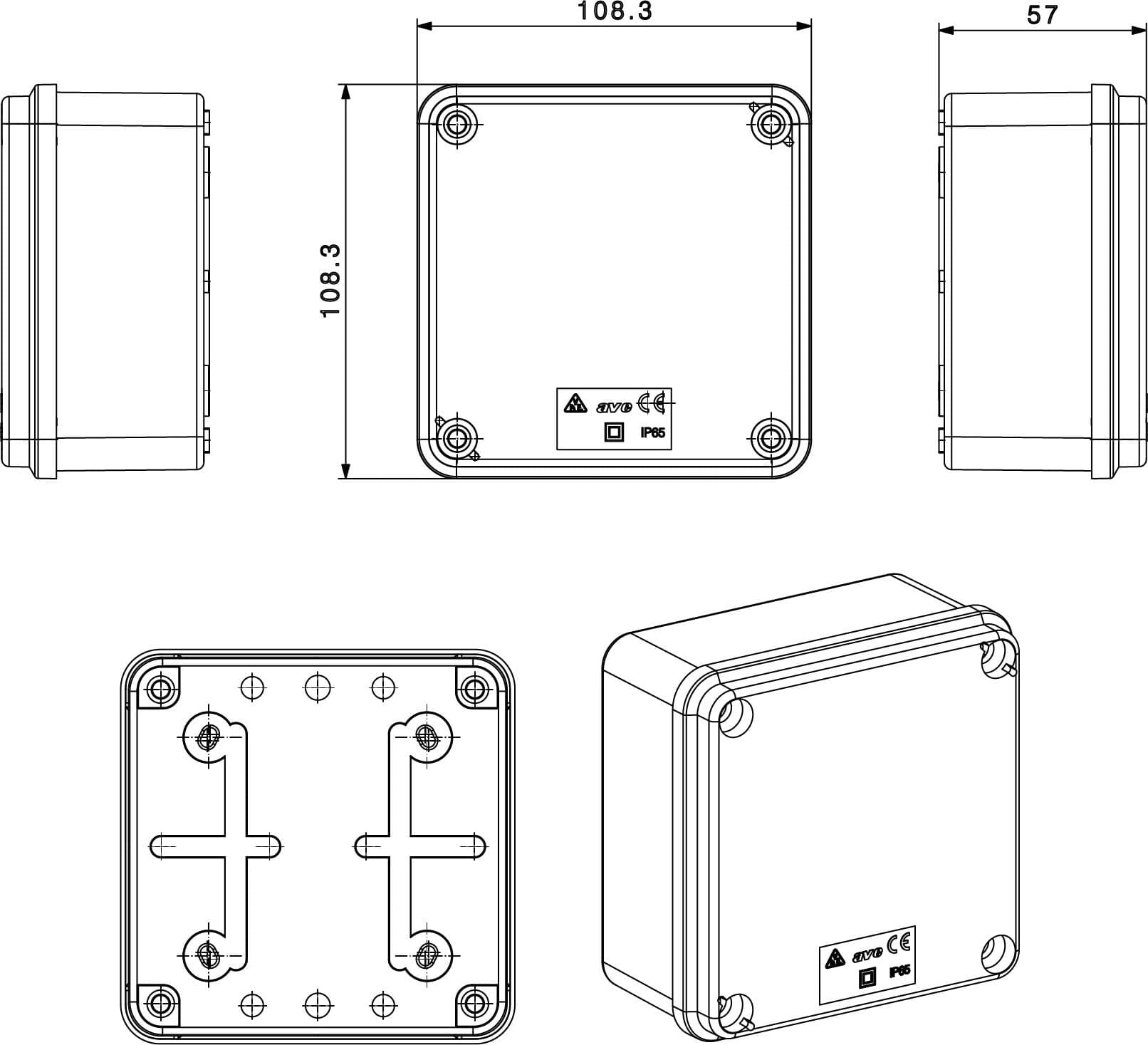 Scatola Quadrata IP65 di Derivazione per Pareti Lisce 100x100 in Scatole di derivazione Scontolo.net - Potenza, commercioVirtuoso.it