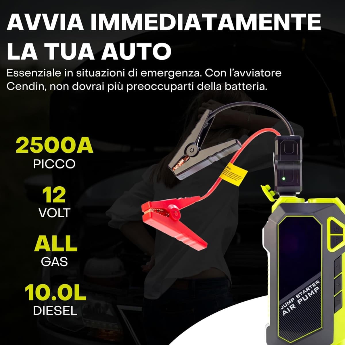 Avviatore di Emergenza Batteria per Auto - 4 in 1-20.000mAh in Avviatori di emergenza Masterbrico - Longobardi, commercioVirtuoso.it