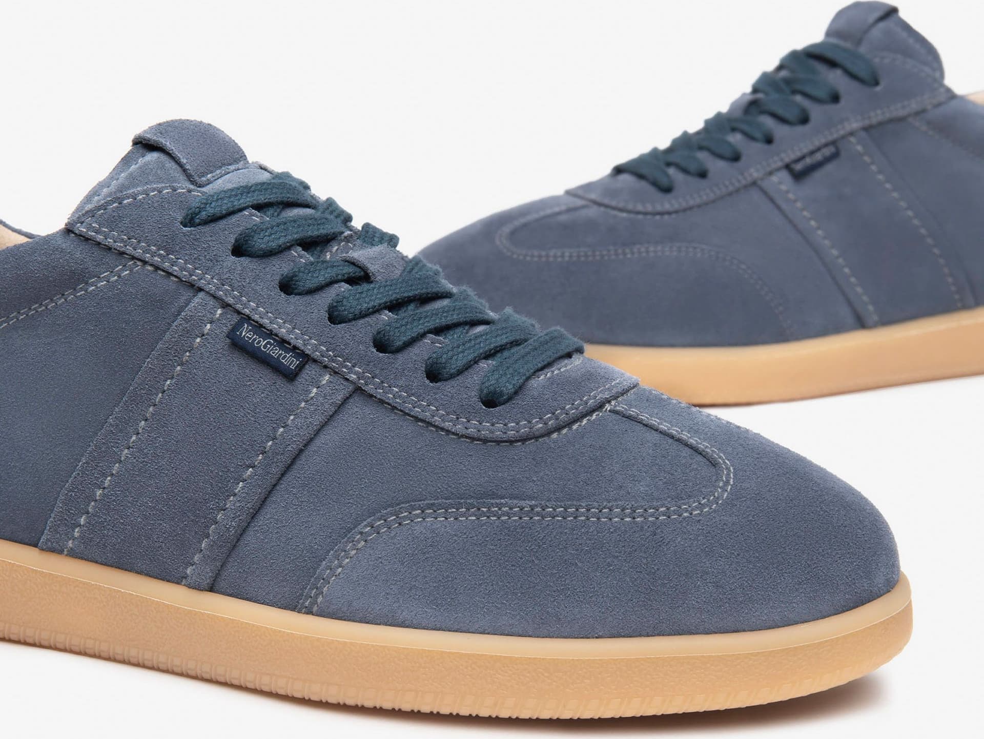 Nero Giardini sneakers uomo pelle scamosciata col. avio E500685U203 in prodotto Teresi Calzature - Marsala, commercioVirtuoso.it