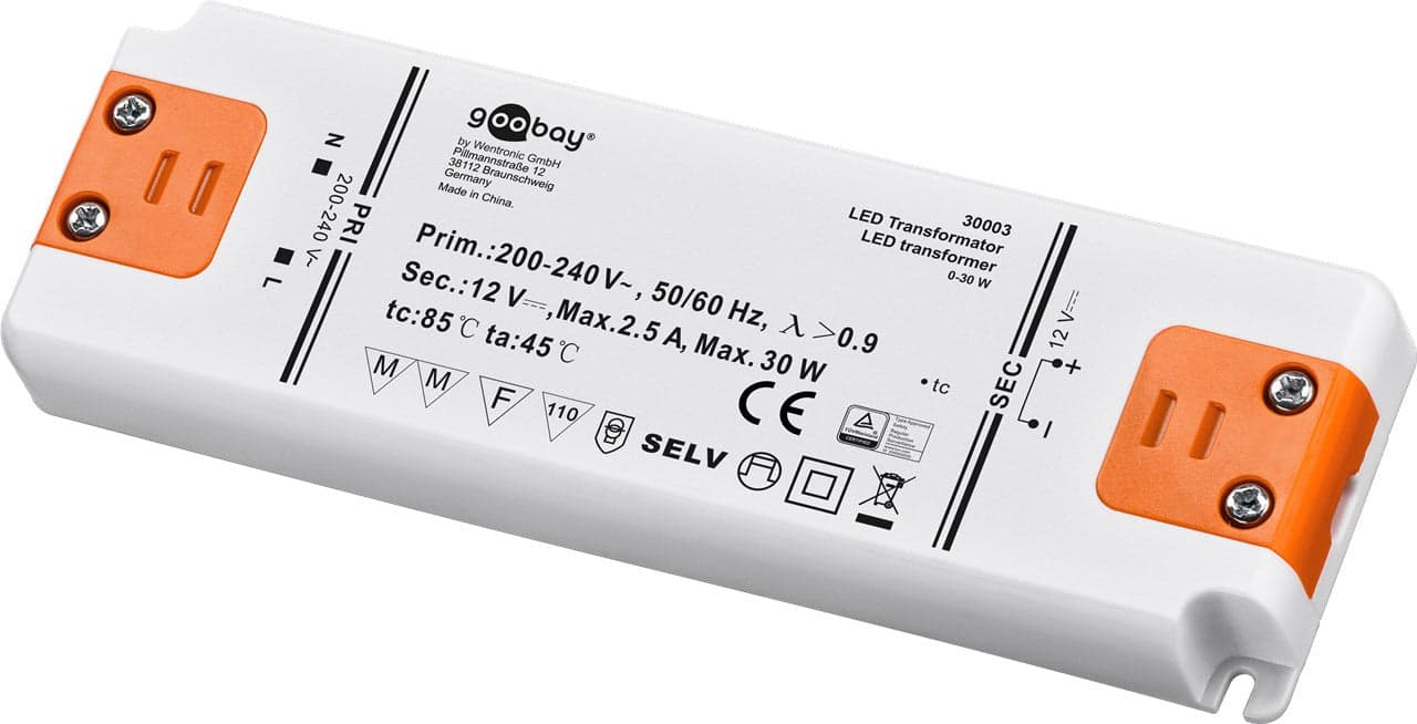 Trasformatore per Illuminazione LED da 12 V (DC)/30 W in Trasformatori Scontolo.net - Potenza, commercioVirtuoso.it