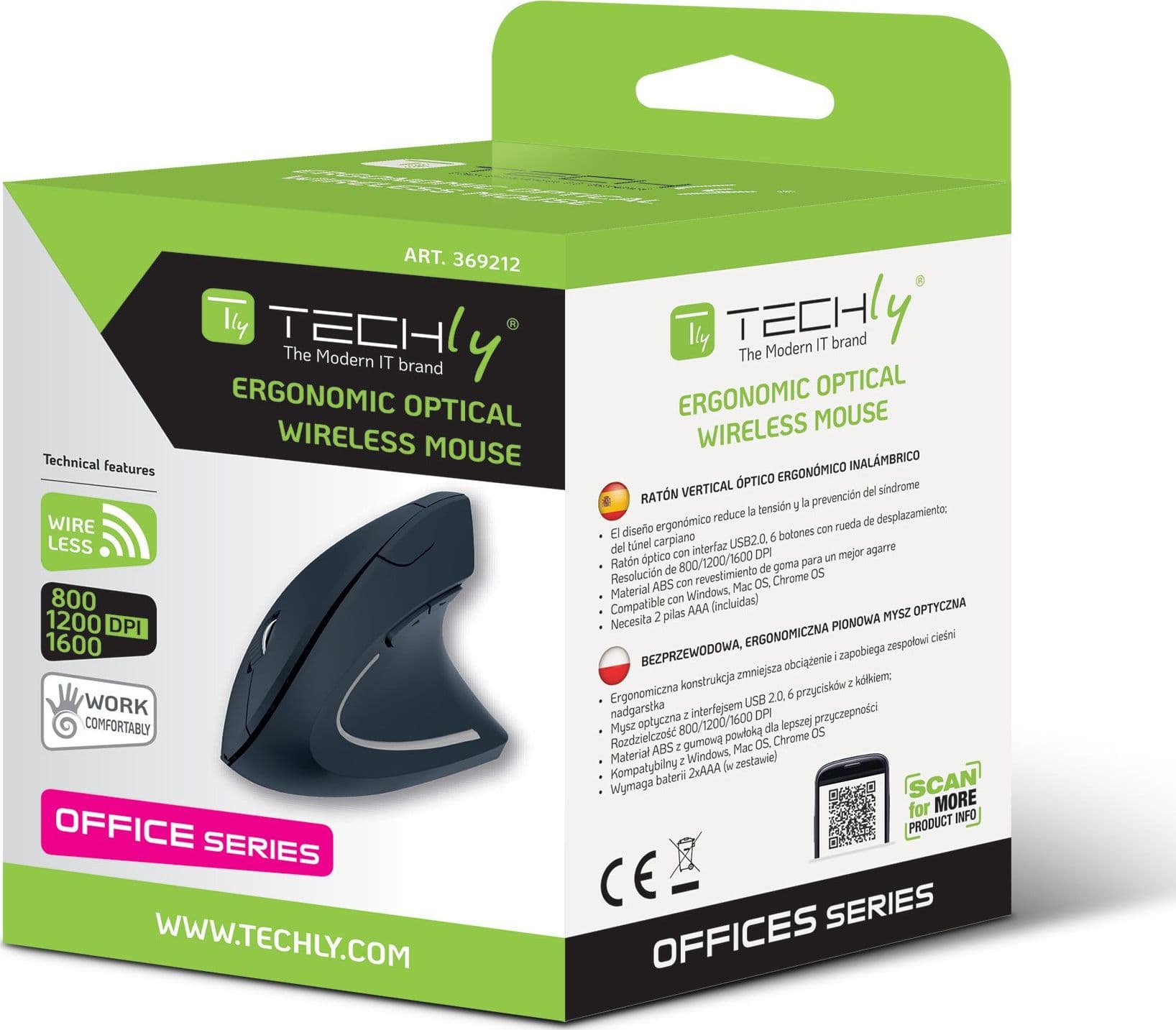 Mouse Verticale Ottico 1600dpi Ergonomico Wireless in  Scontolo.net - Potenza, commercioVirtuoso.it